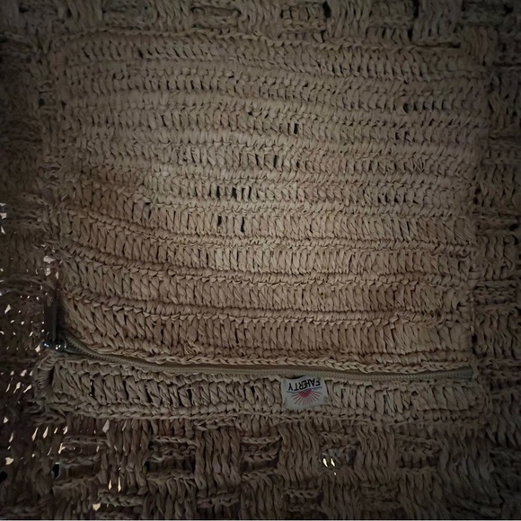 Faherty Women's Large Woven Straw Tote Bag - Natural, Raffia - Picture 6 of 10